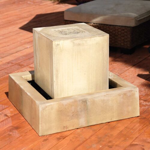 Block Fountain Material: Gfrc Finish: Sierra block fountain garden decor yard art fountains
