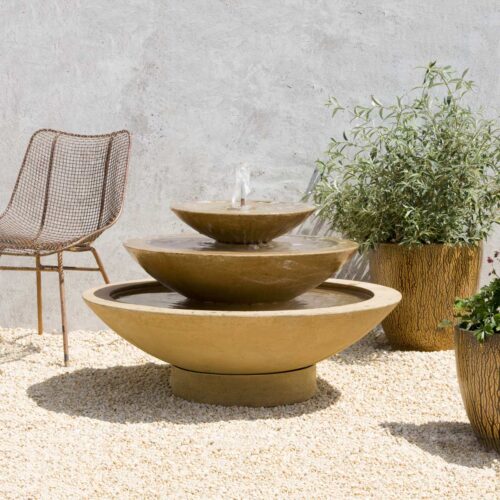 Cascade Fountain Material: Cast Stone Finish: Travertine cascade fountain fountains modern garden decor
