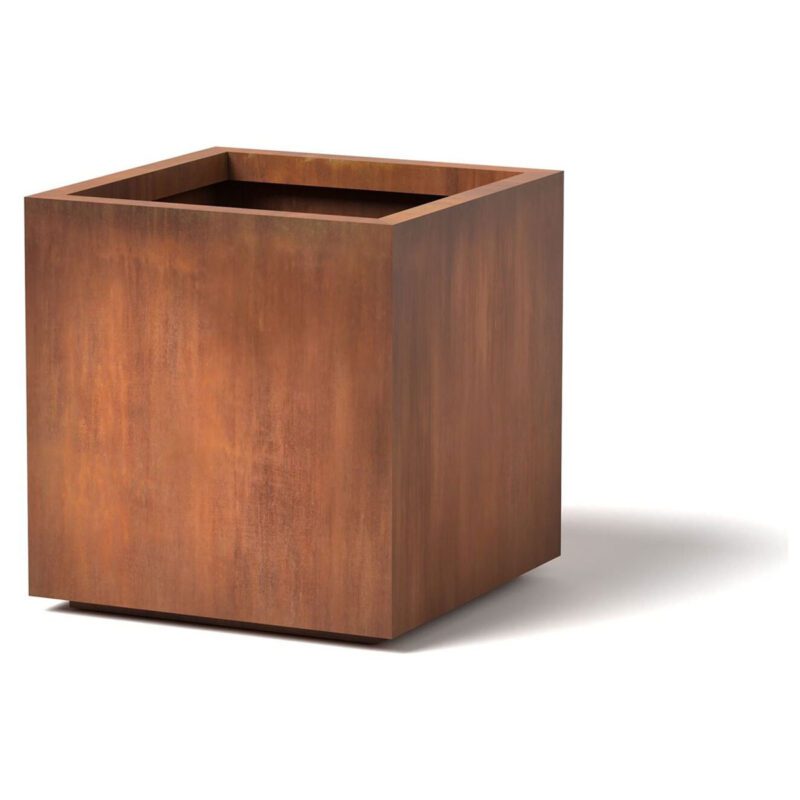 Cube Planter : Material - Steel - Finish : Natural Rust