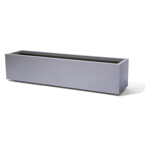 Low Rectangular Planter Material: Aluminum Finish: Metallic Silver low rectangular metal planter planters garden decor