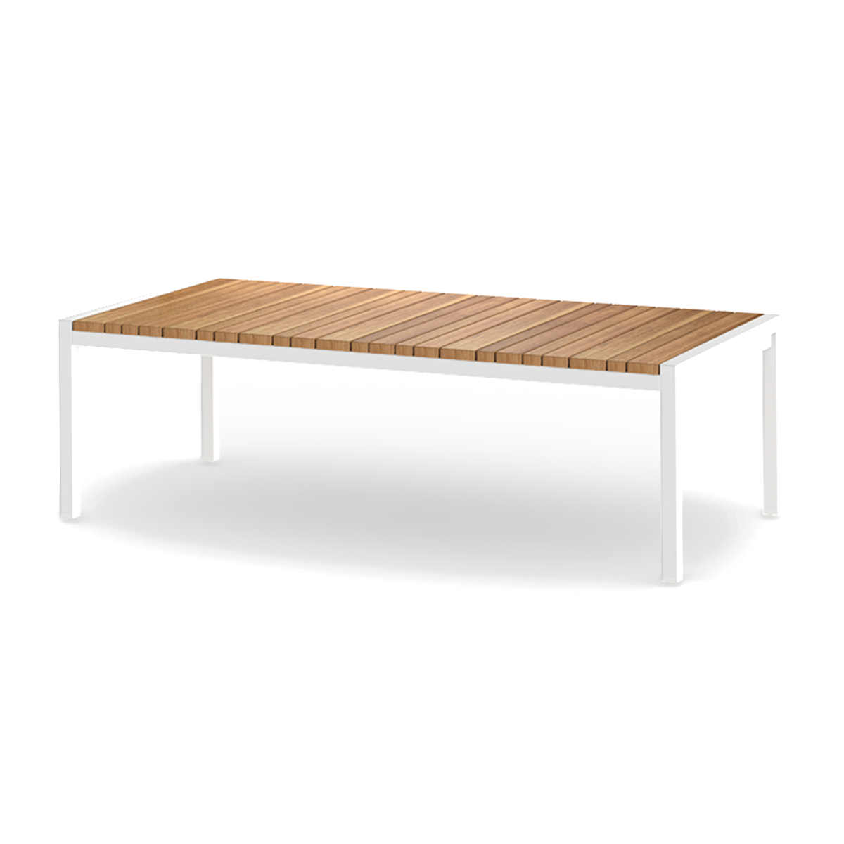 Mg1303 F03a T30 Zudu Coffee Table, Aluminum White, Recycled Teak Smooth Sanded Teak Shield