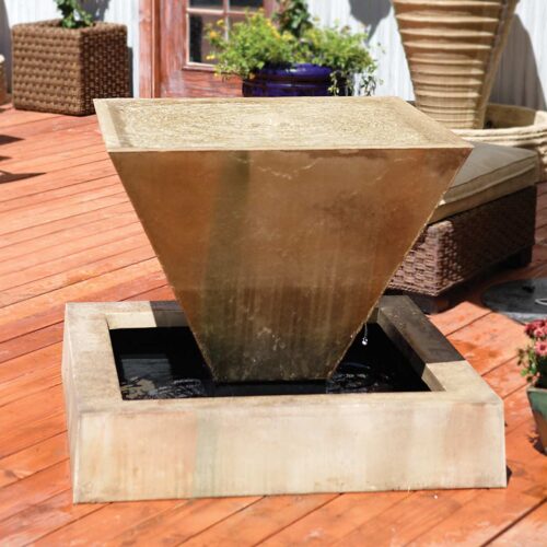 Oblique Fountain Material: Gfrc Finish: Sierra oblique fountain garden decor fountains