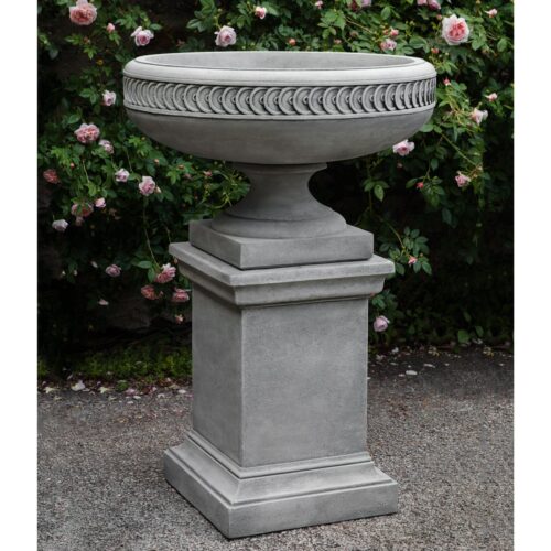 PPD-701 Chatham Urn with Greenwich Pedestal (Cast Stone in Alpine Stone)