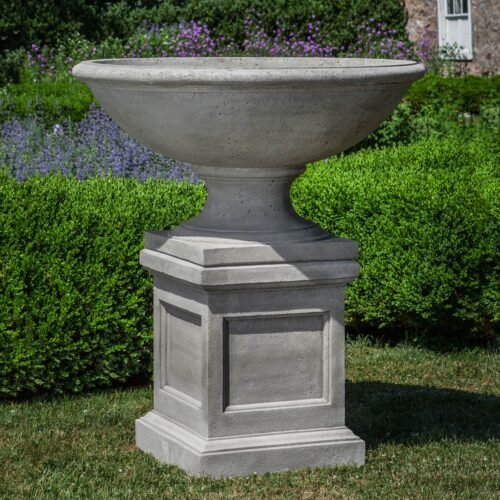 PPD-713 Beauport Urn with St Louis Pedestal (Cast Stone in Alpine Stone)