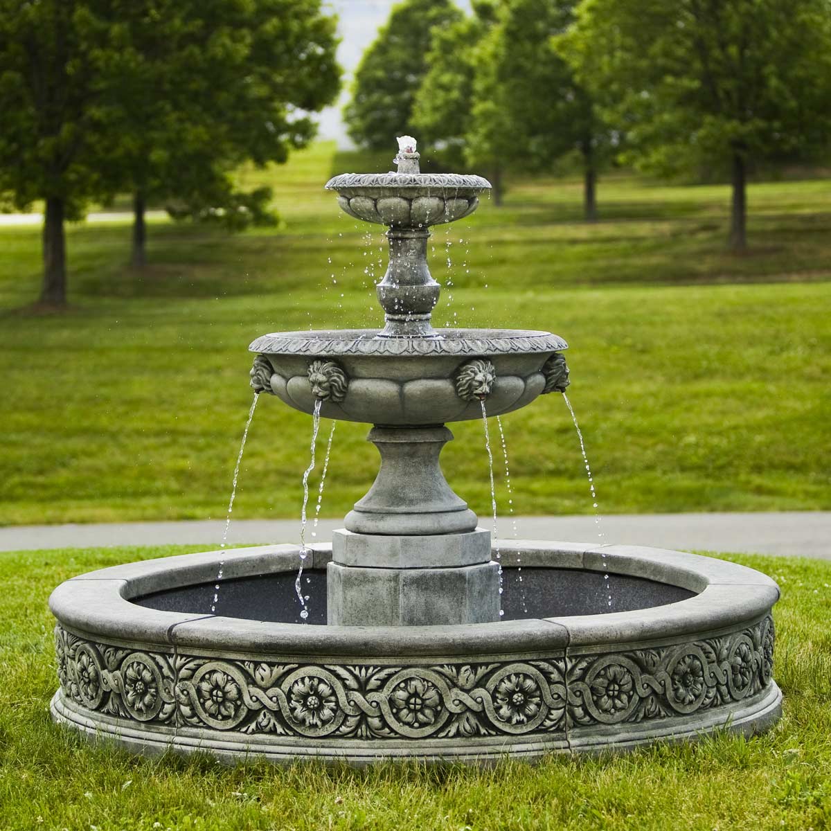 Parisienne Two Tier Fountain (cast Stone In Alpine Stone Finish)