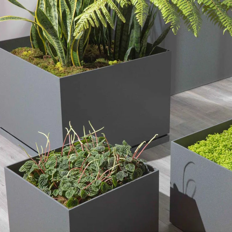 Square Metal Planters cubed planters