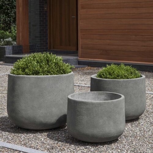 Tribeca Planters P-763, P-762, P-761 (Cast Stone In Greystone)