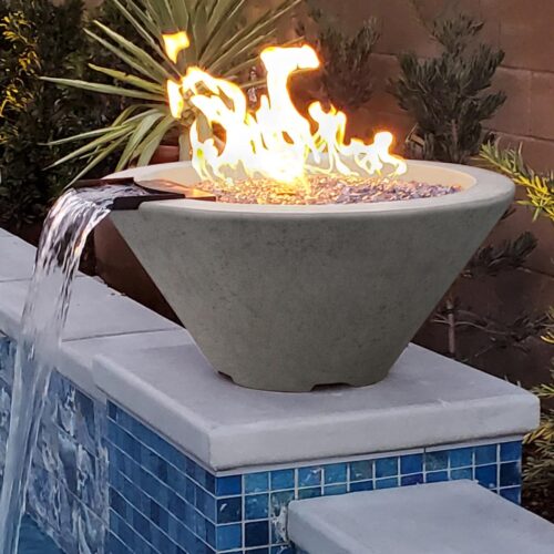 Verona Fire Water Bowl (gfrc In Natural)