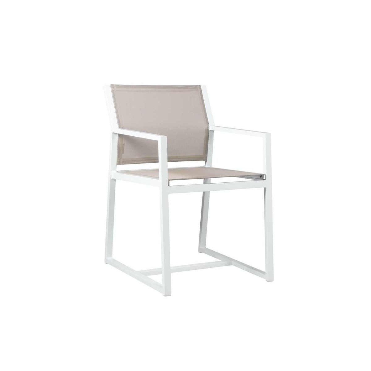 Allux Dining Armchair Powder Coated Aluminum, Batyline Mesh Sling