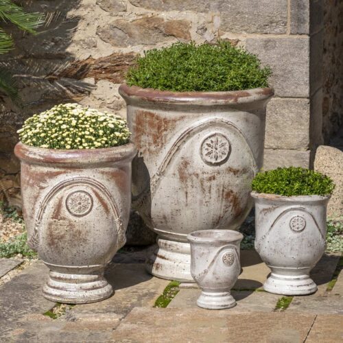 Avignon Planters (terracotta In Crema Antico Glaze) contemporary, terracotta, terra cotta, garden, planter