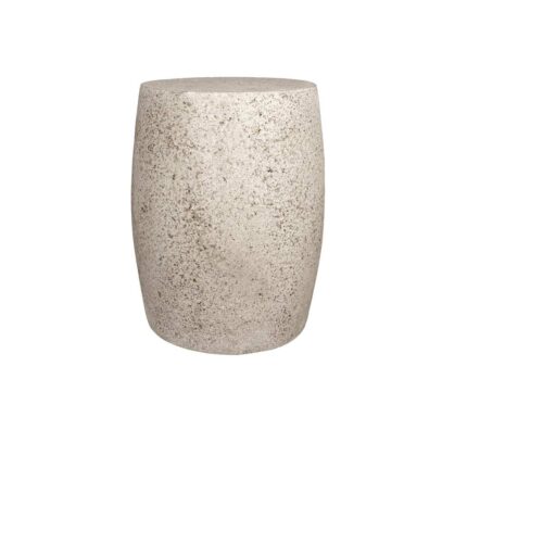 Barrel Table Stool 18" (fiber Resin And Aggregate In Aged Stone)