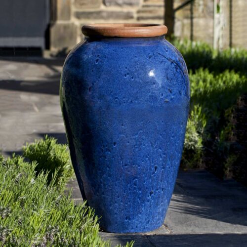 Binjai Jar (rustic Blue Glaze Terracotta) contemporary, terracotta, terra cotta, garden, planter