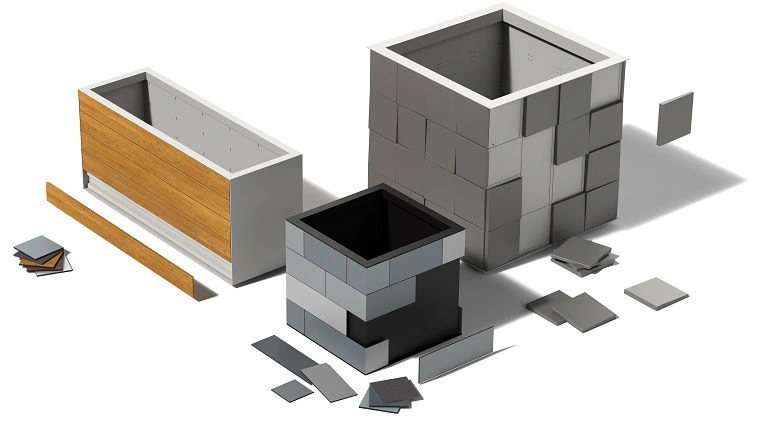 Cladded Metal Planters cladded planters