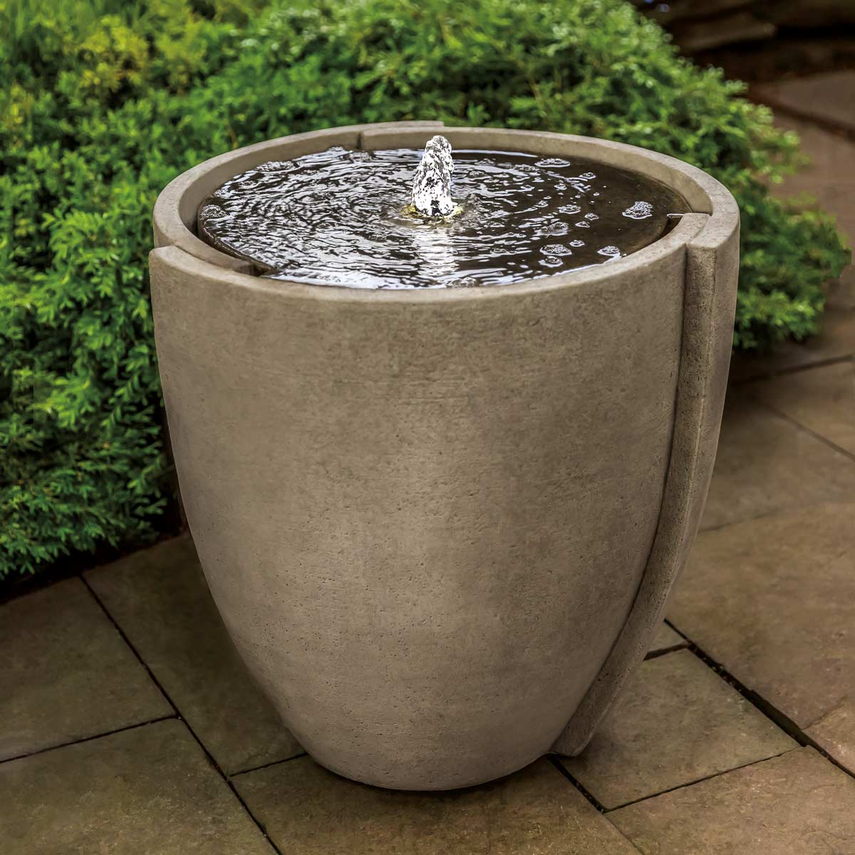 Concept Basin Fountain Cast Stone In Greystone Finish
