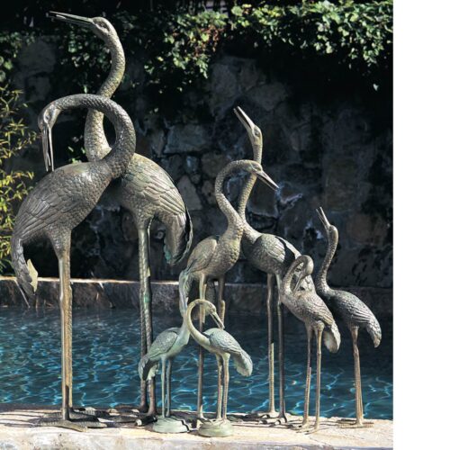 Crane Pair Fountains Material: Brass crane pair fountain brass lost wax fountains