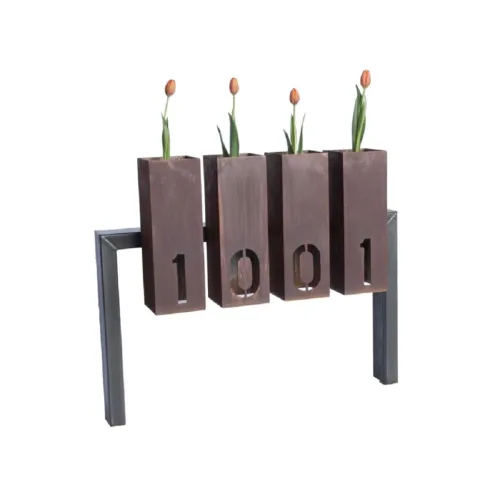 Lantern Address Sign 2 pebble metal address sign aluminum steel numbers