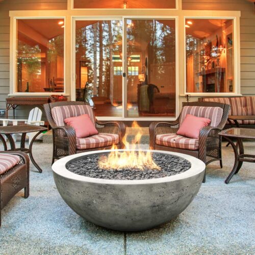Moderno 4 Fire Bowl (glass Fiber Reinforced Cement In Pewter)
