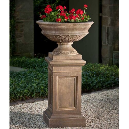 PPD-595 Coachhouse Urn And Pedestal (Cast Stone in Pietra Nuova)